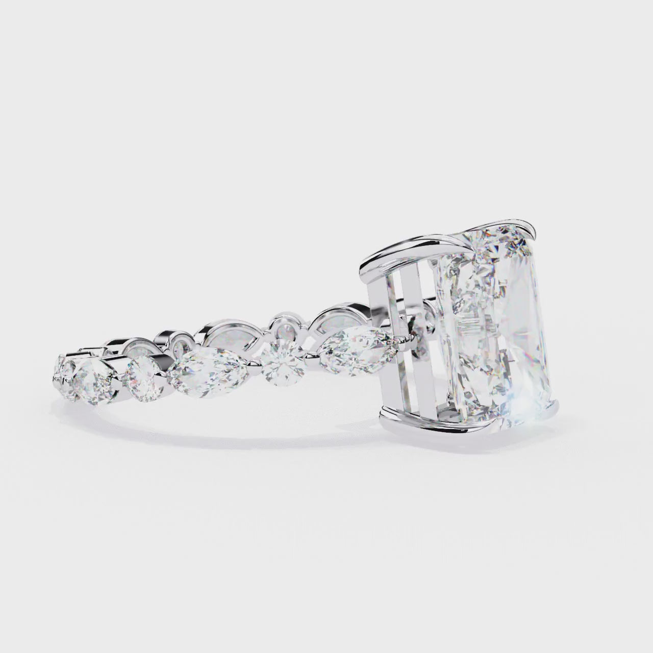 The Martin Radiant Solitaire with Full Eternity Engagement Ring