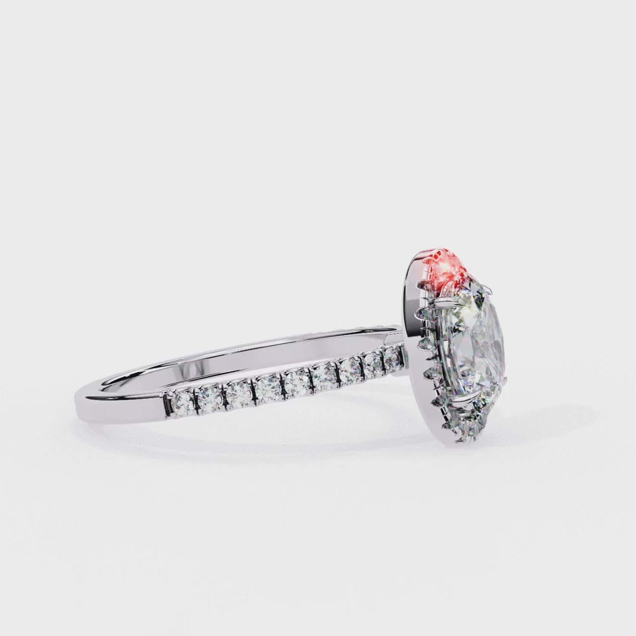 The Lorraine Oval Halo Engagement Ring