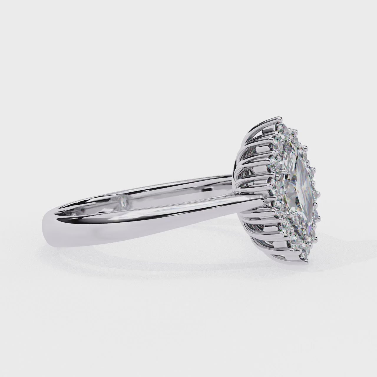 The Luisa Marquise Vintage Halo Engagement Ring