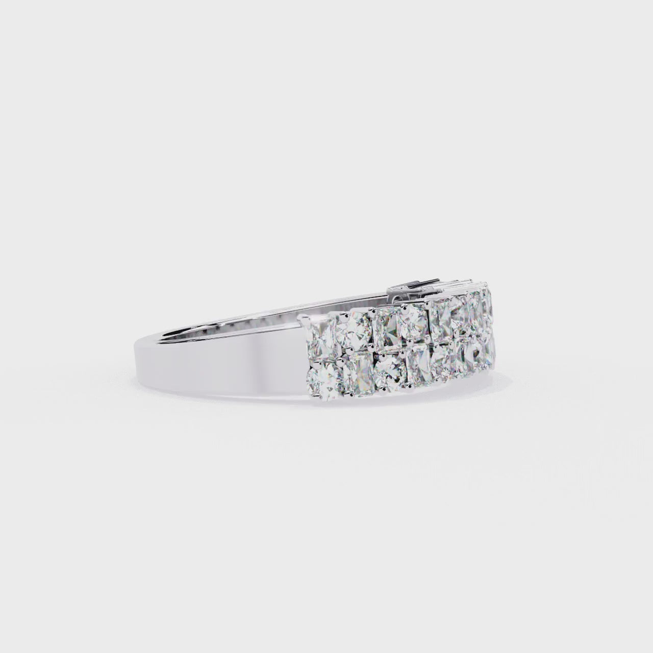 The Esber Round & Radiant Half Eternity Wedding Band