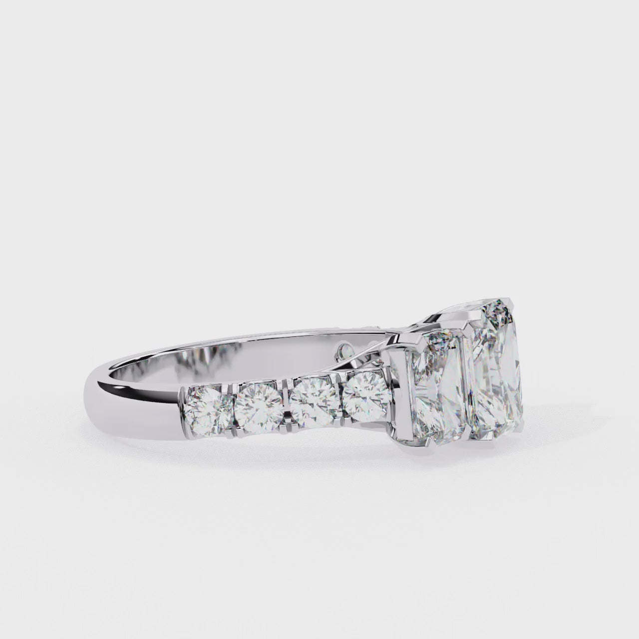 The Justin Radiant Three Stone Engagement Ring
