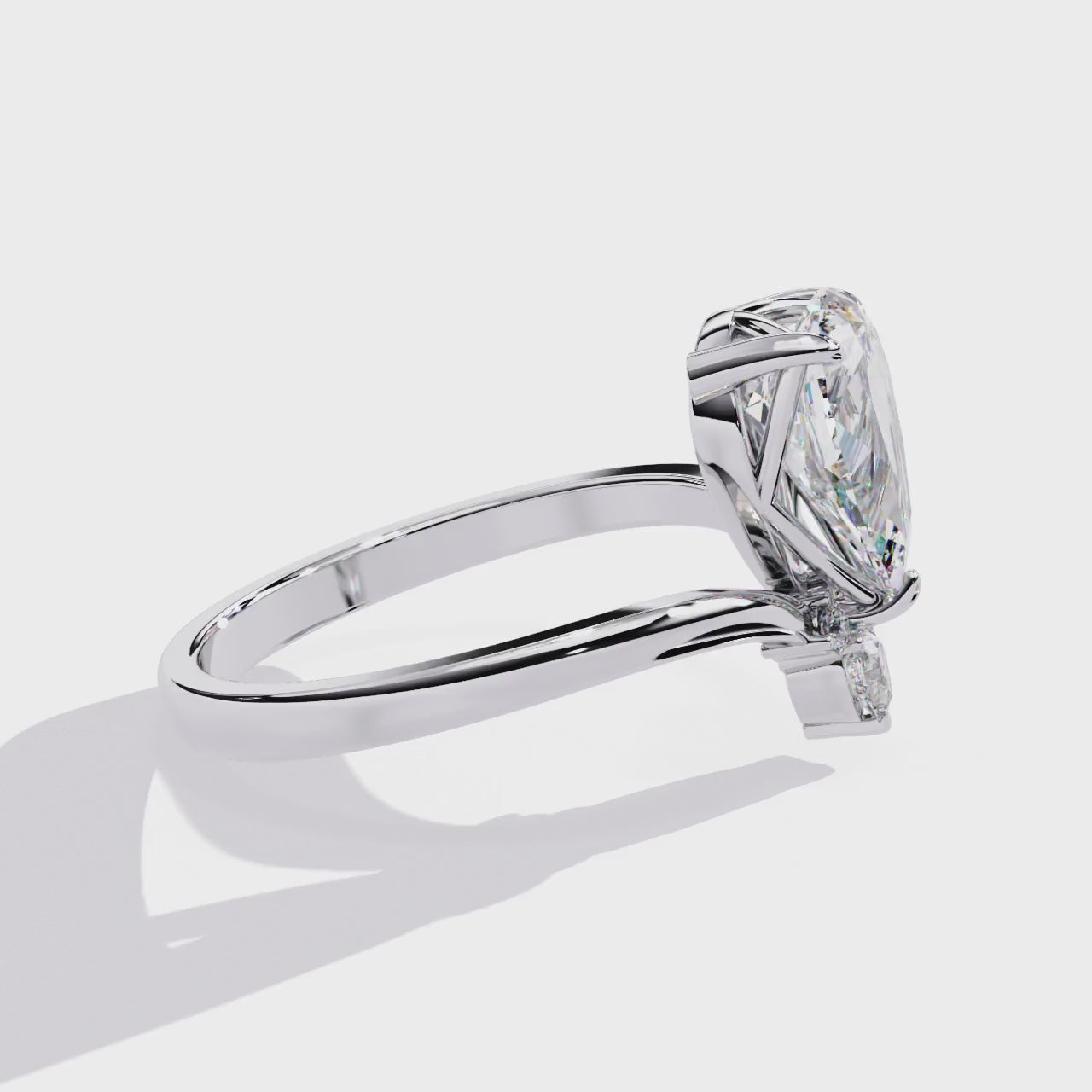 The Ian Pear Vintage Style With Curved Band Engagement Ring