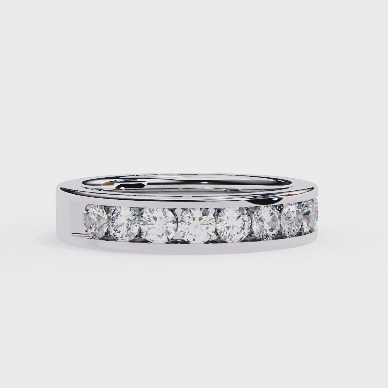 The sanasy Round Channel Set Wedding Band