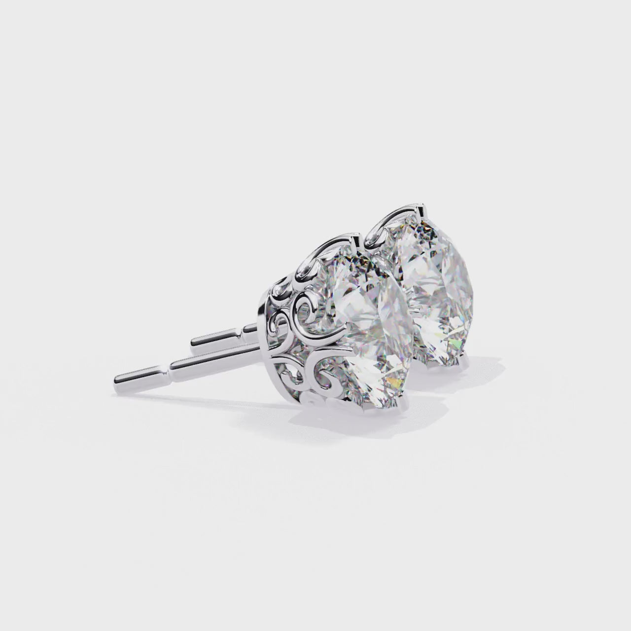 The Aria Round Vintage Style Stud Earrings