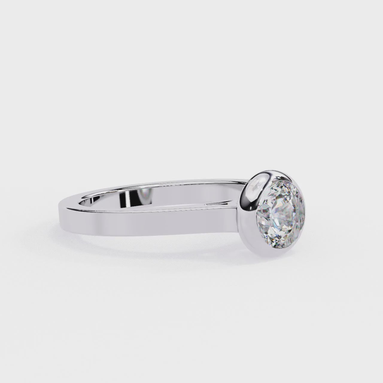 The Haley Round Bezel Set Engagement ring