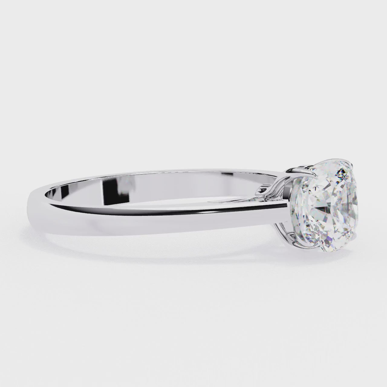 The Amy Cushion Solitaire Cathedral Engagement Ring