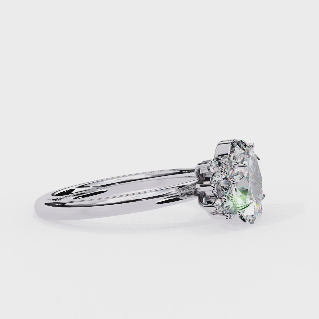 The Vanatti Oval Unique Side Design Engagement Ring