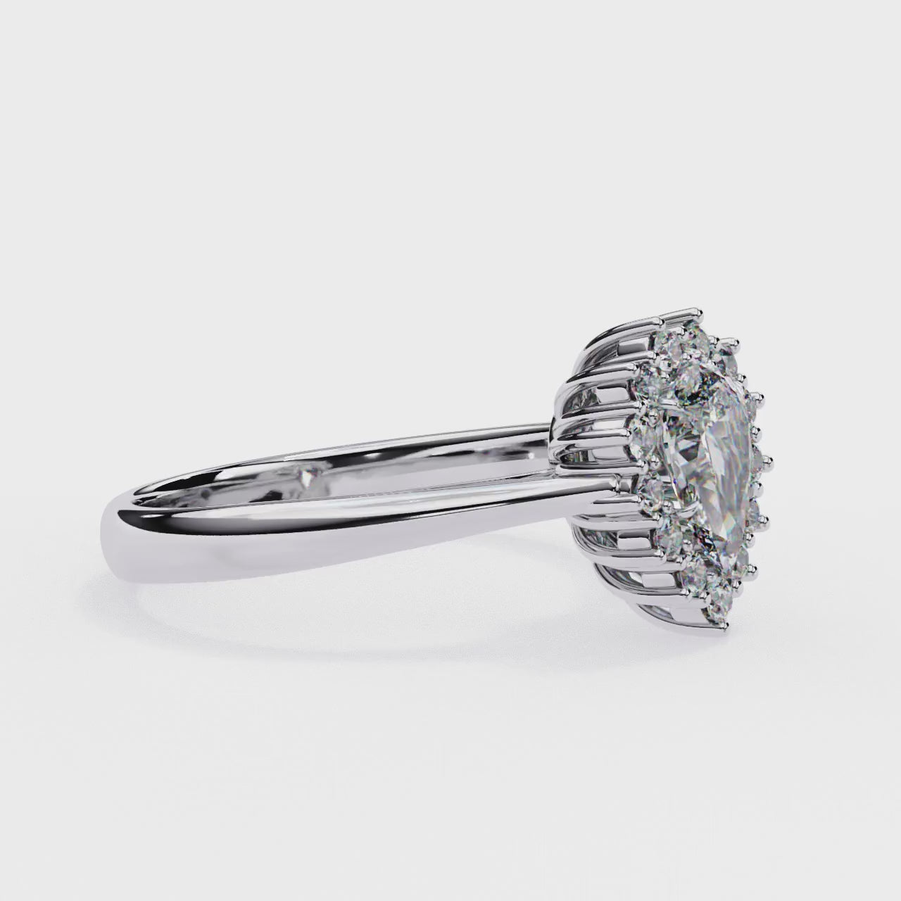 The Luisa Pear Vintage halo Engagement Ring