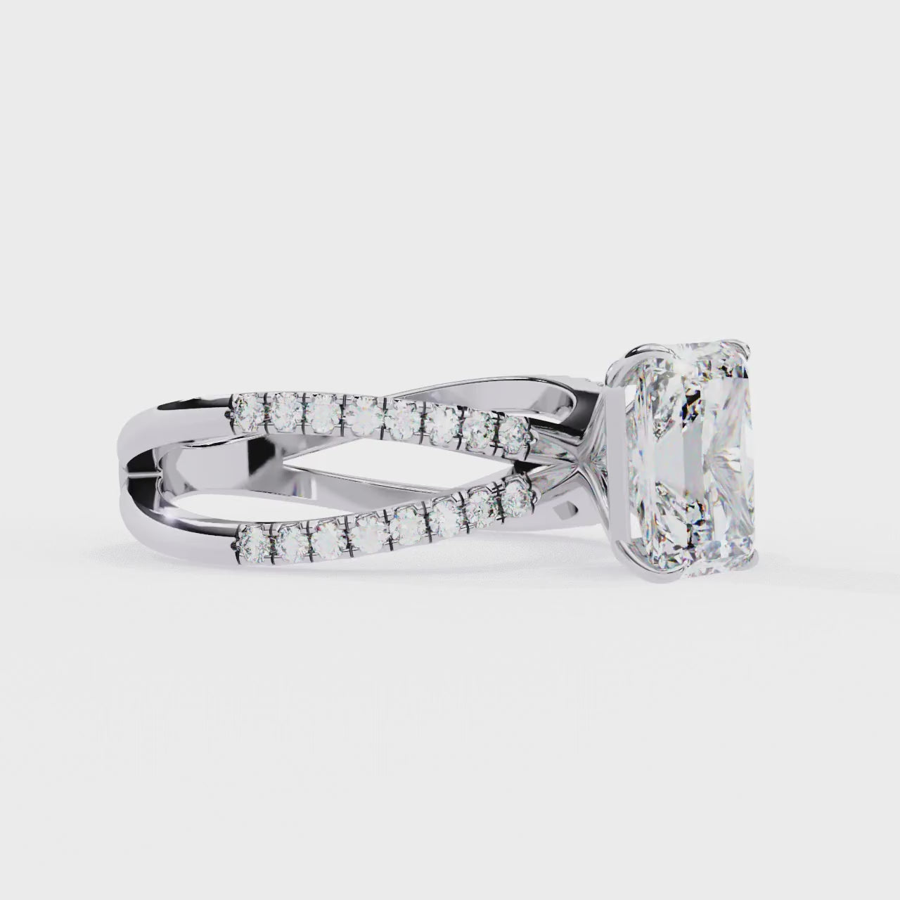 The Kolina Radiant Split Shank Engagement Ring