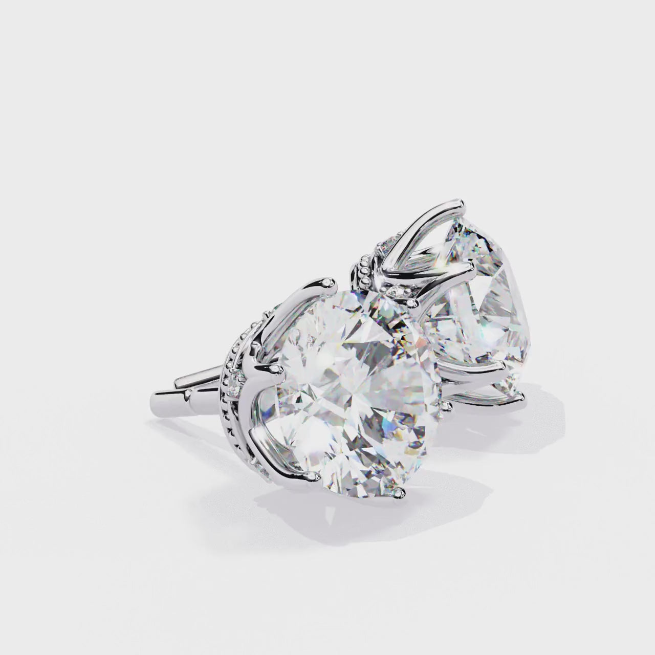 The Eddie Round Crown Style Stud Earrings