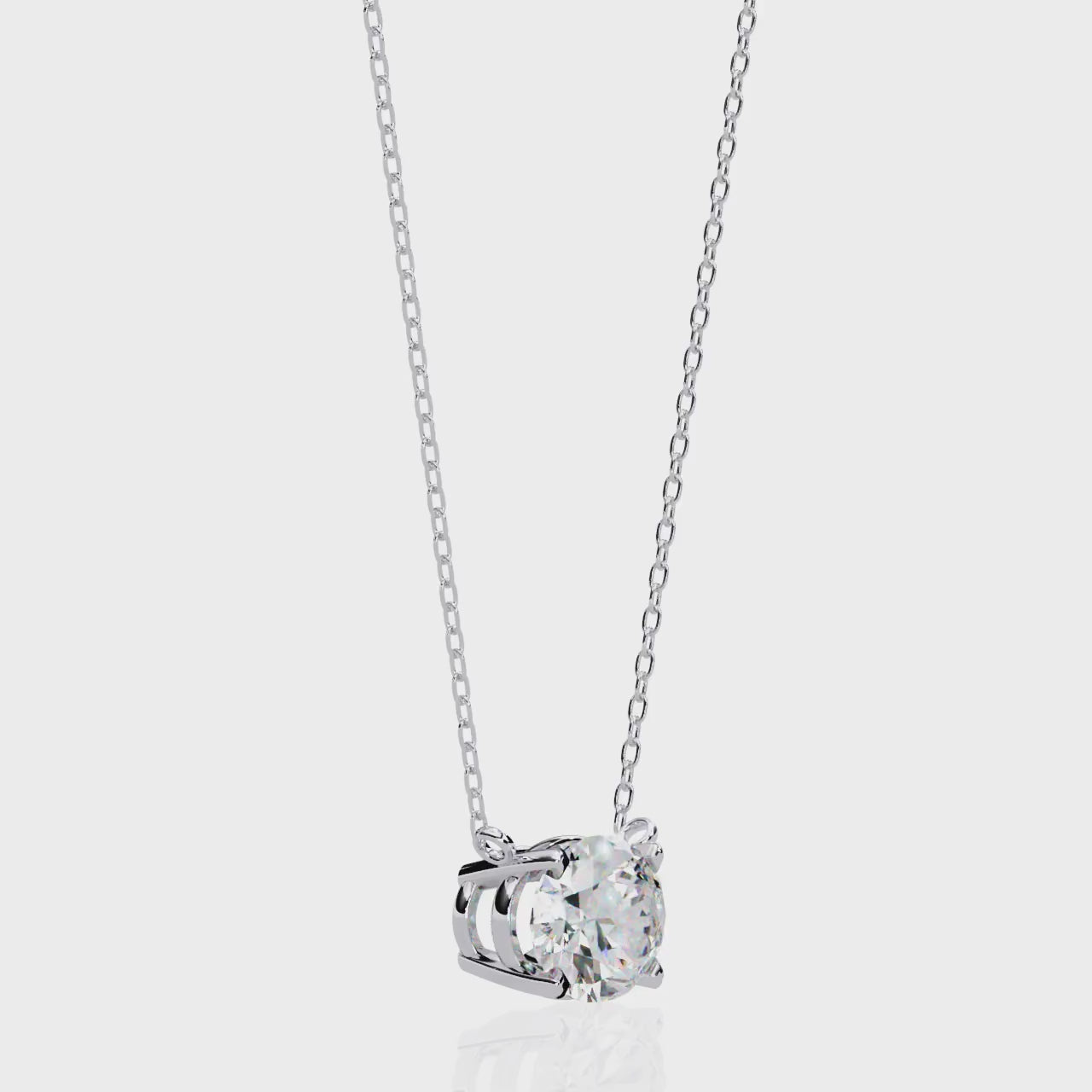 The Layla Oval Solitaire Pendant With Chain