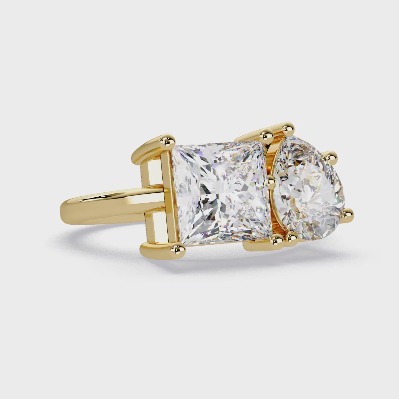 The Elena Princess & Pear Toi Et Moi Engagement ring