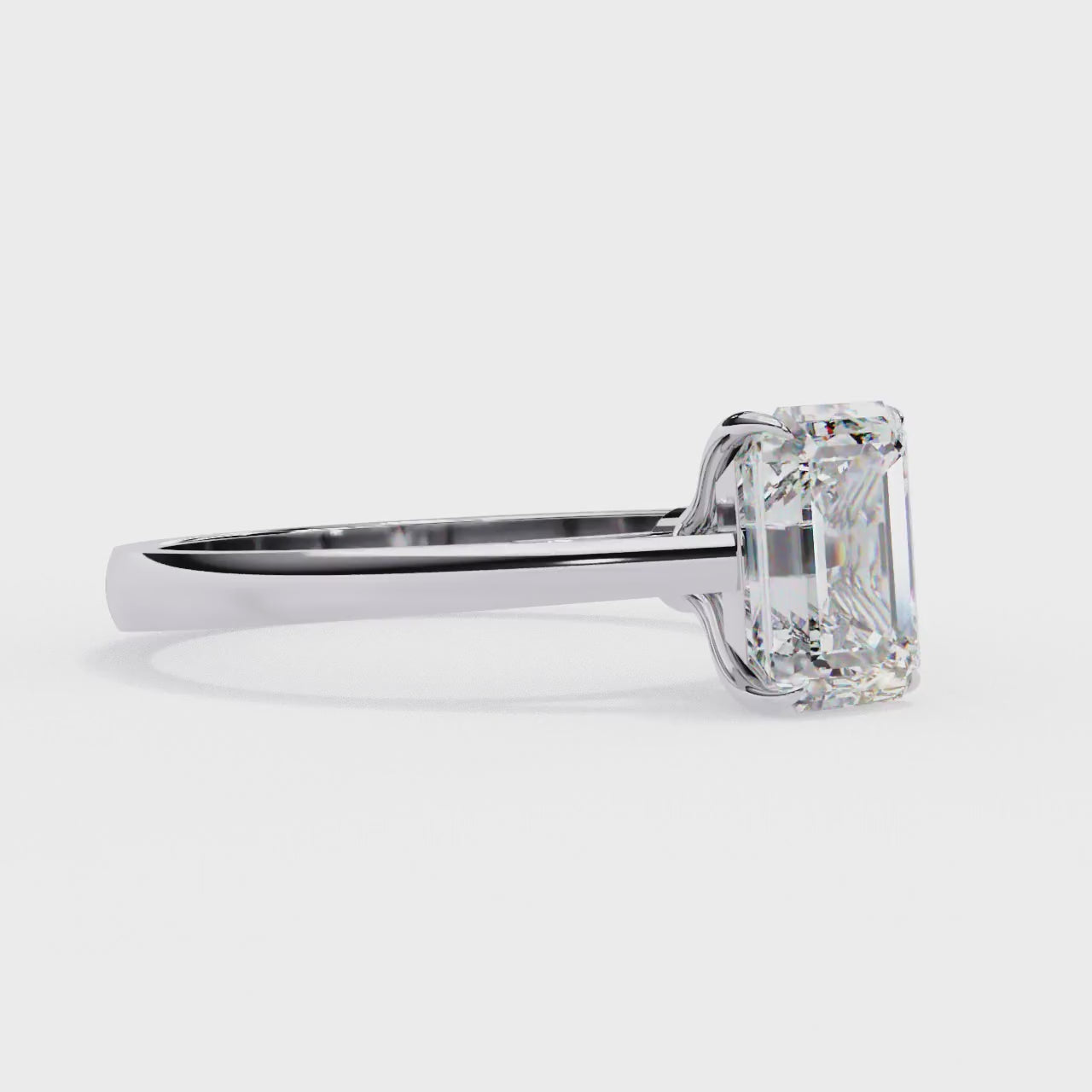 The Amy Emerald Cathedral Engagement Ring