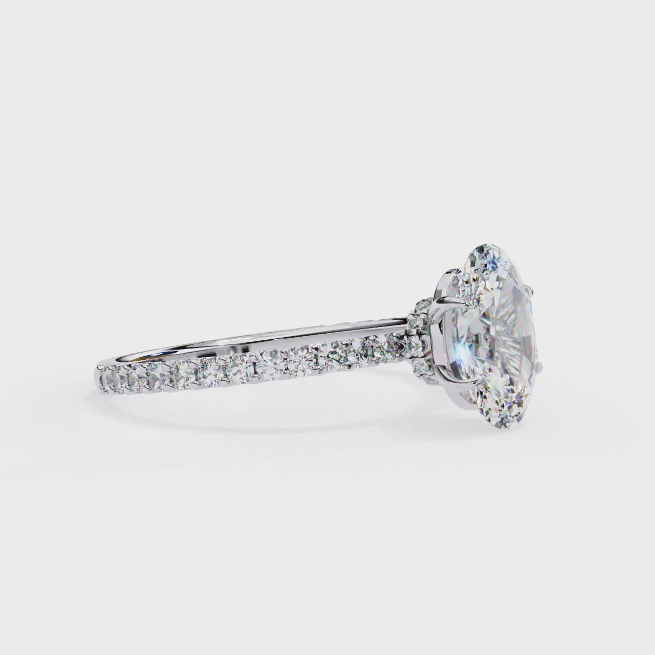 The Erica Oval Mystic Secret Halo Engagement ring