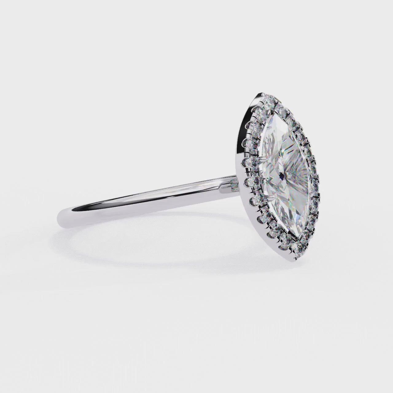 The Zachary Marquise Solitaire Halo Engagement ring