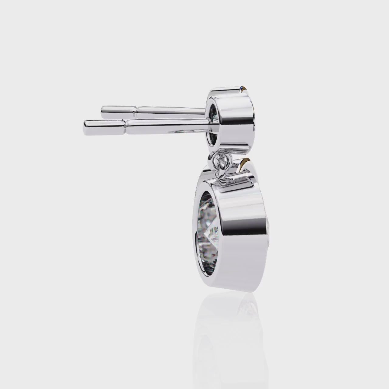 The Lasica Round Bezel Set Dangle & Drop Earrings