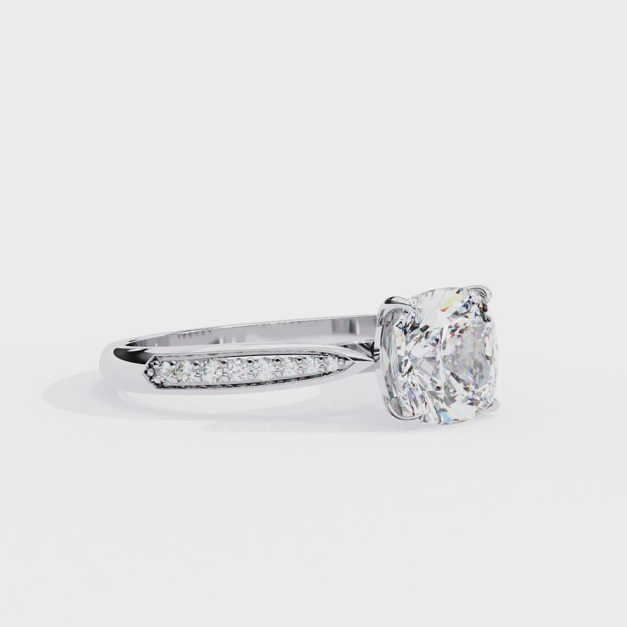 The Nataley Cushion Hidden Accent Engagement Ring