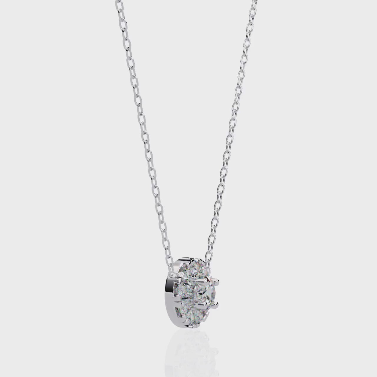 The Evelyn Round Shape Full Diamond Pendant Necklace