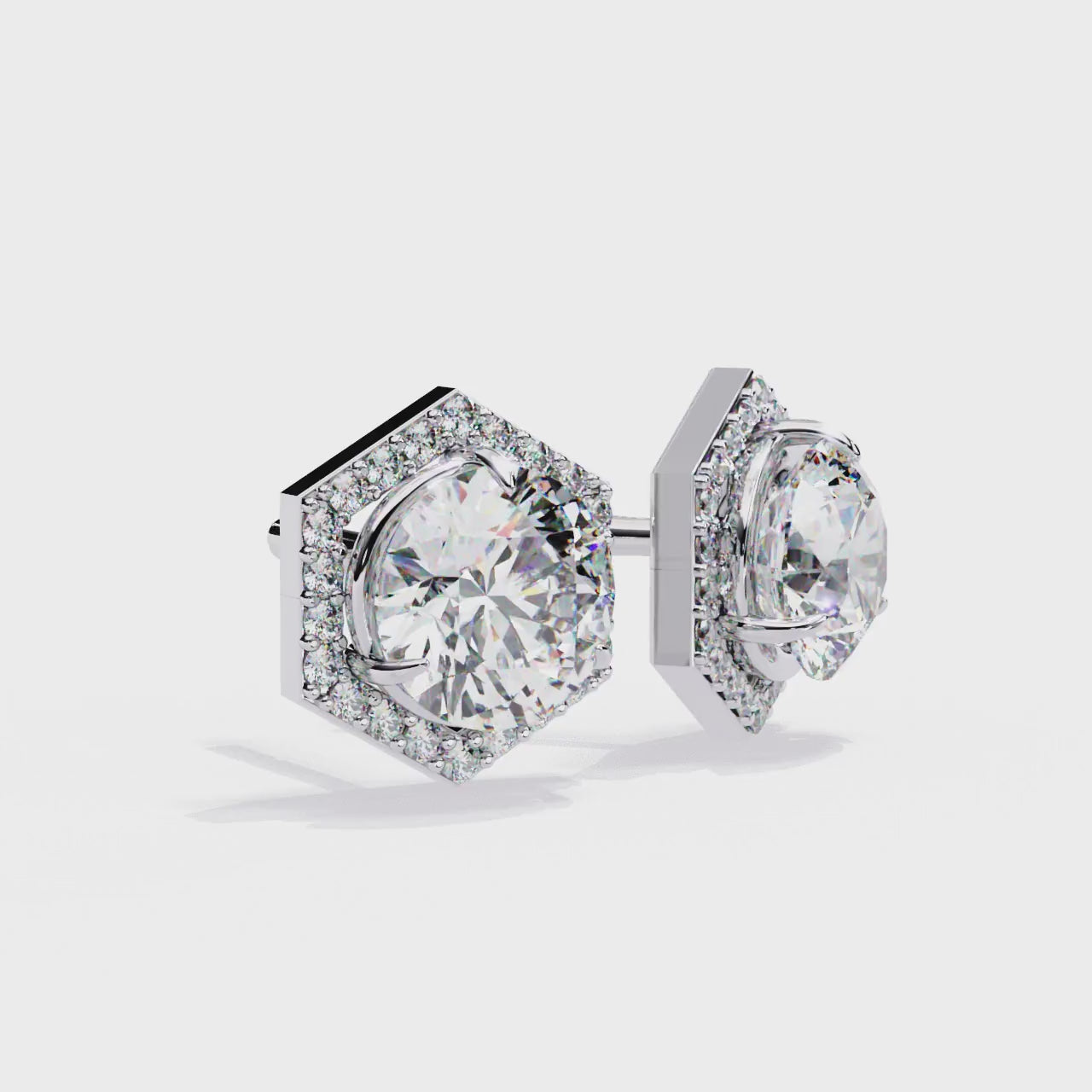 The Tika Round Hexagon Style Stud Earrings