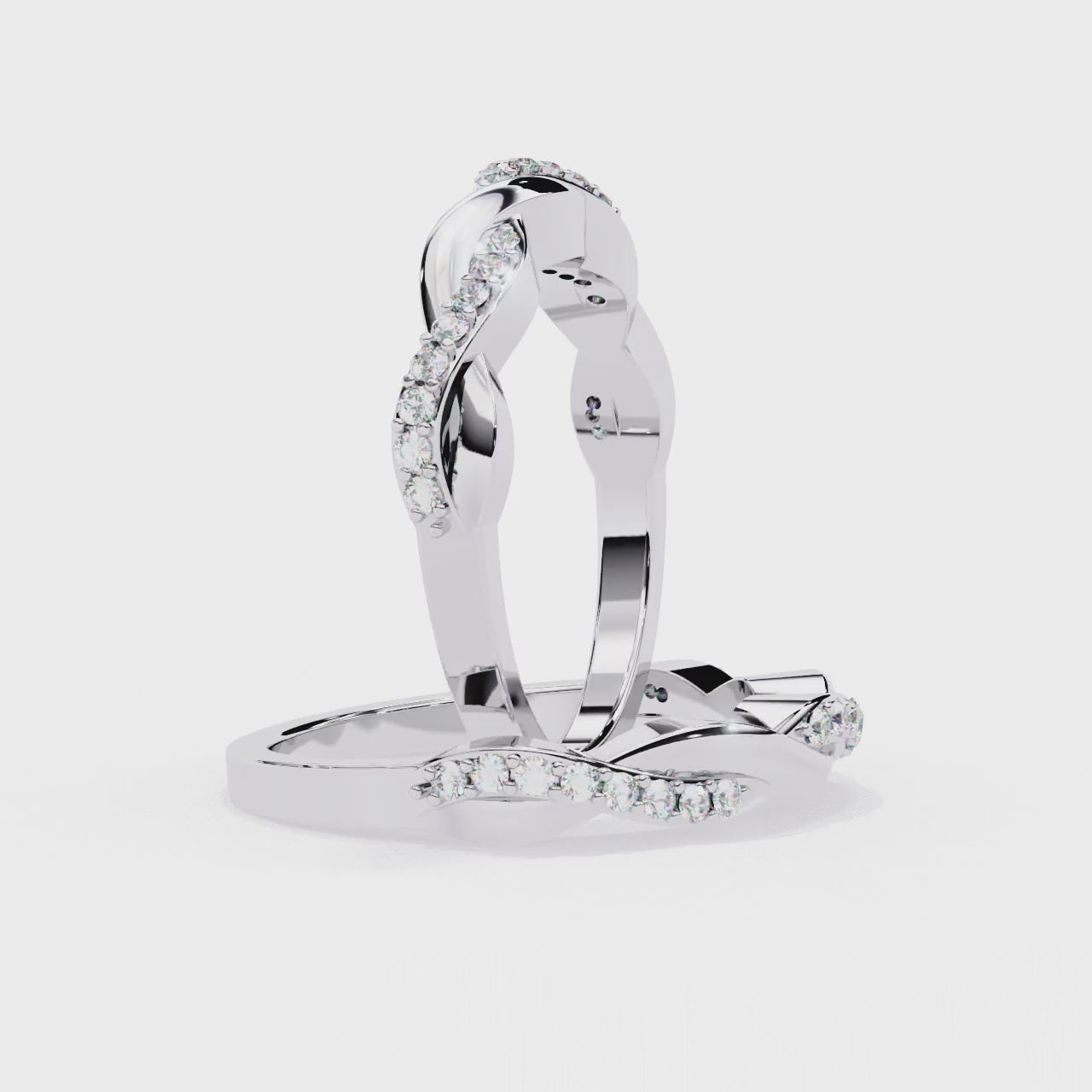 The Abi Swirl Half Eternity Wedding Band