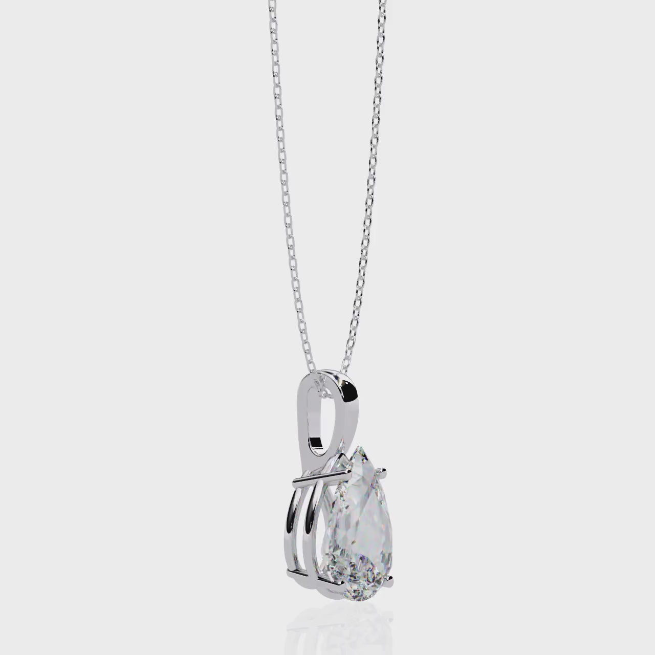 The Sophia Pear Solitaire Pendant With Chain