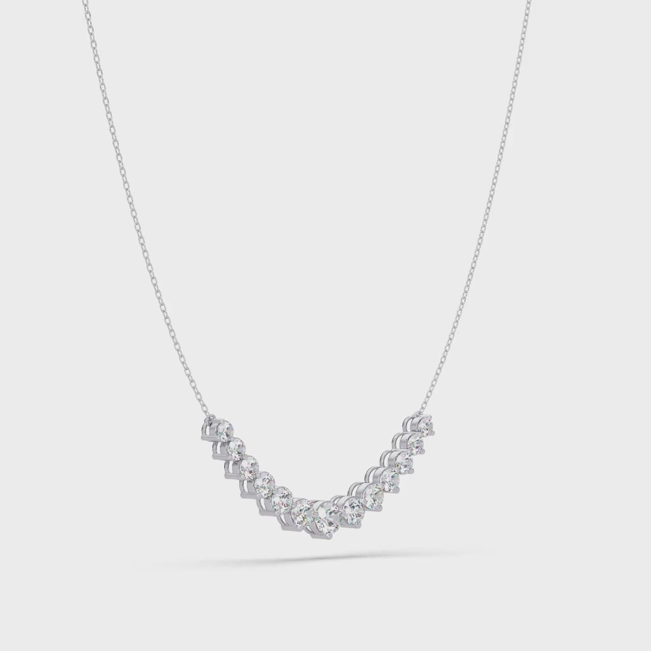 The Lettie Round Diamond Curved Chain Necklace