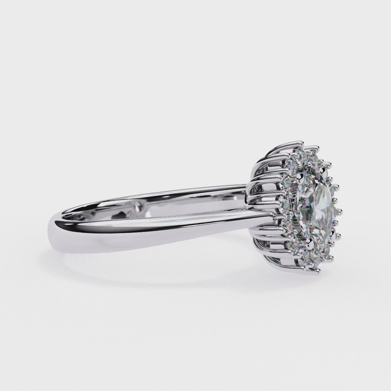 The Luisa Oval Vintage Halo Engagement Ring