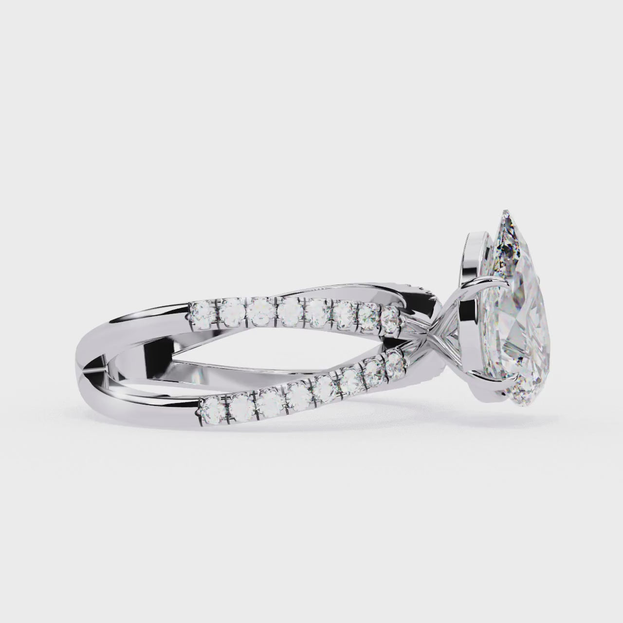The Kolina Pear Split Shank Engagement Ring