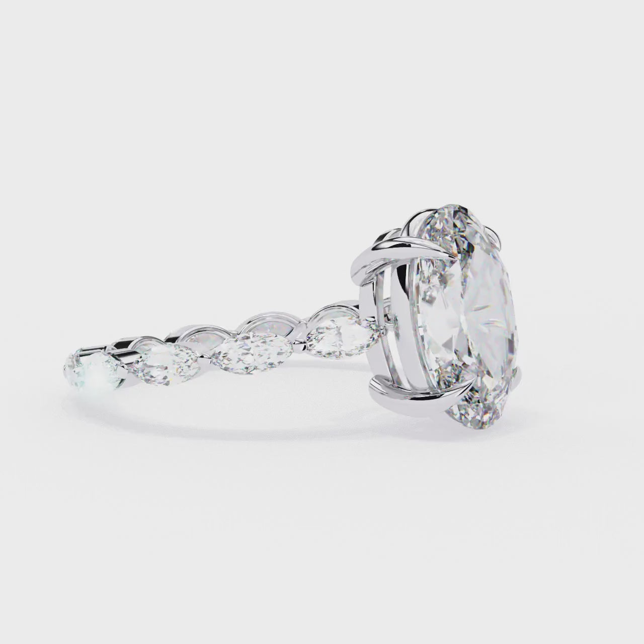 The Draney Oval Solitaire with Full Eternity Engagement Ring