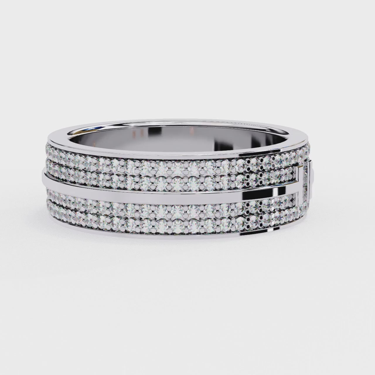 The Morgan Micro Pave Set 5mm Wedding Band