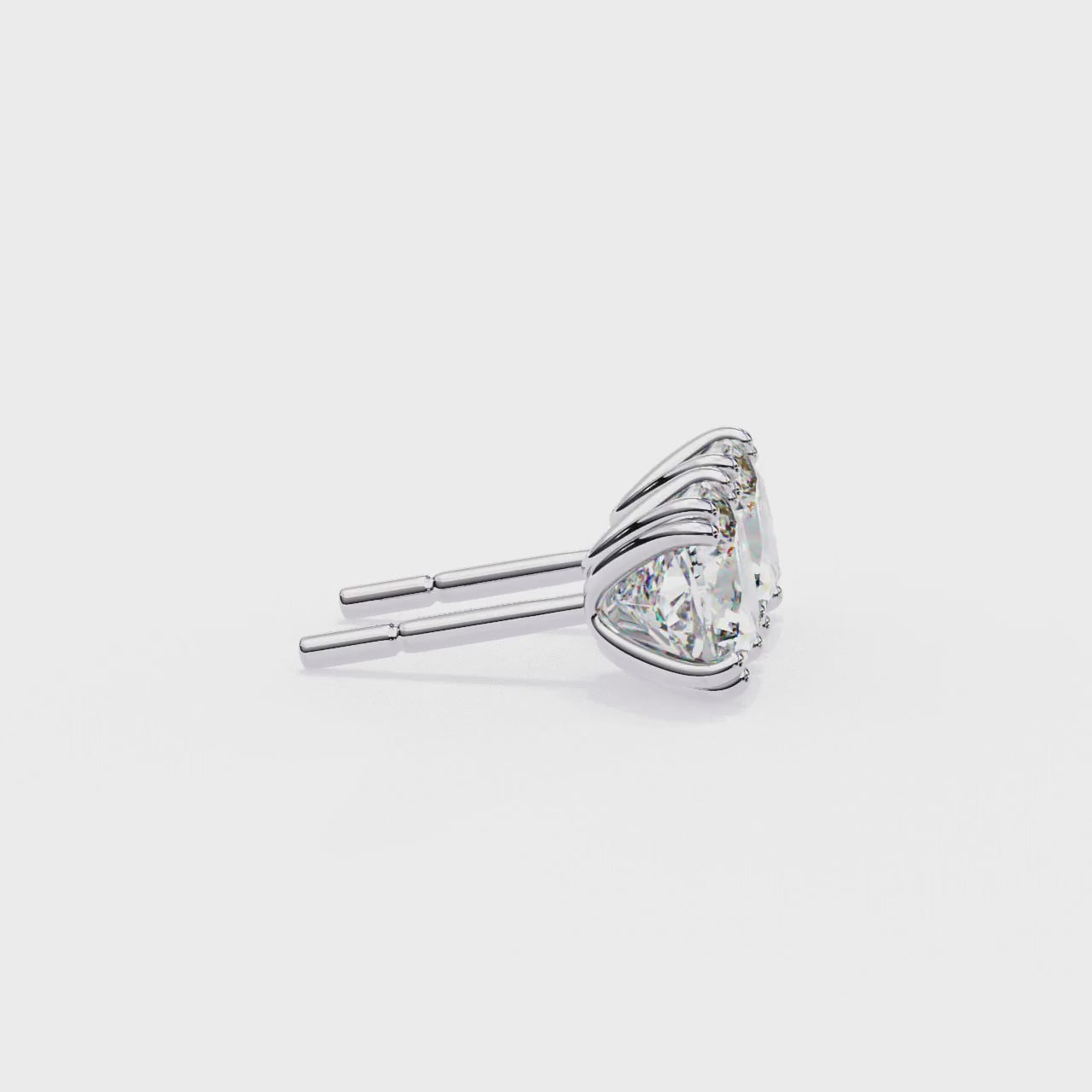 The Patricia Cushion Double Claw Prong Stud Earrings
