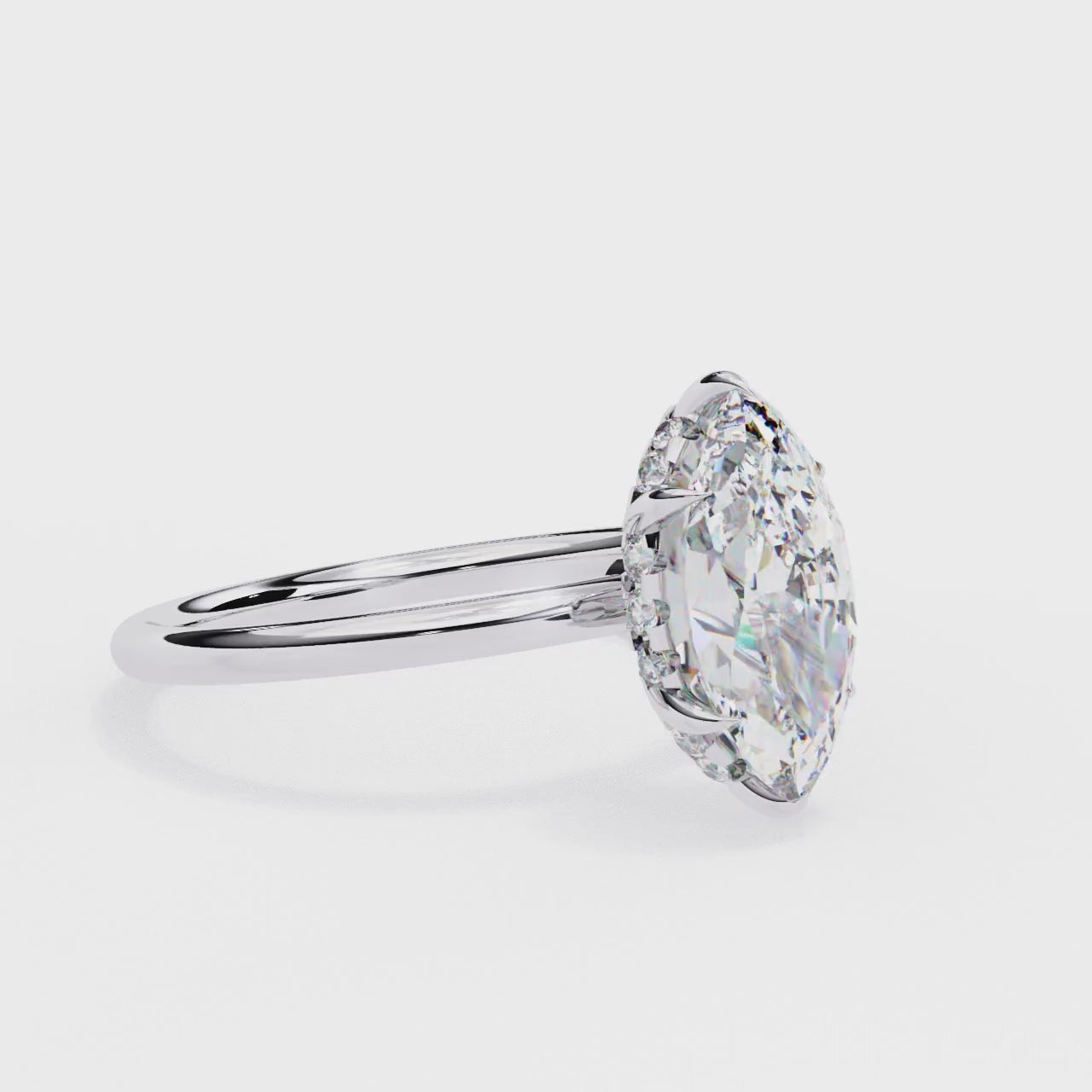 The Toney Marquise Hidden Halo Engagement Ring