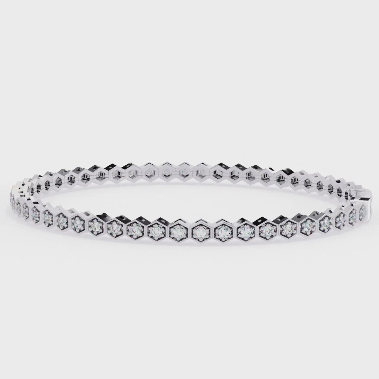 The Vivian Hexagon Shape With Round Tennis Bracelet