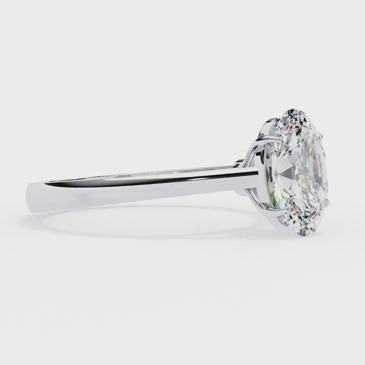 The Amy Oval Cathedral Engagement Ring
