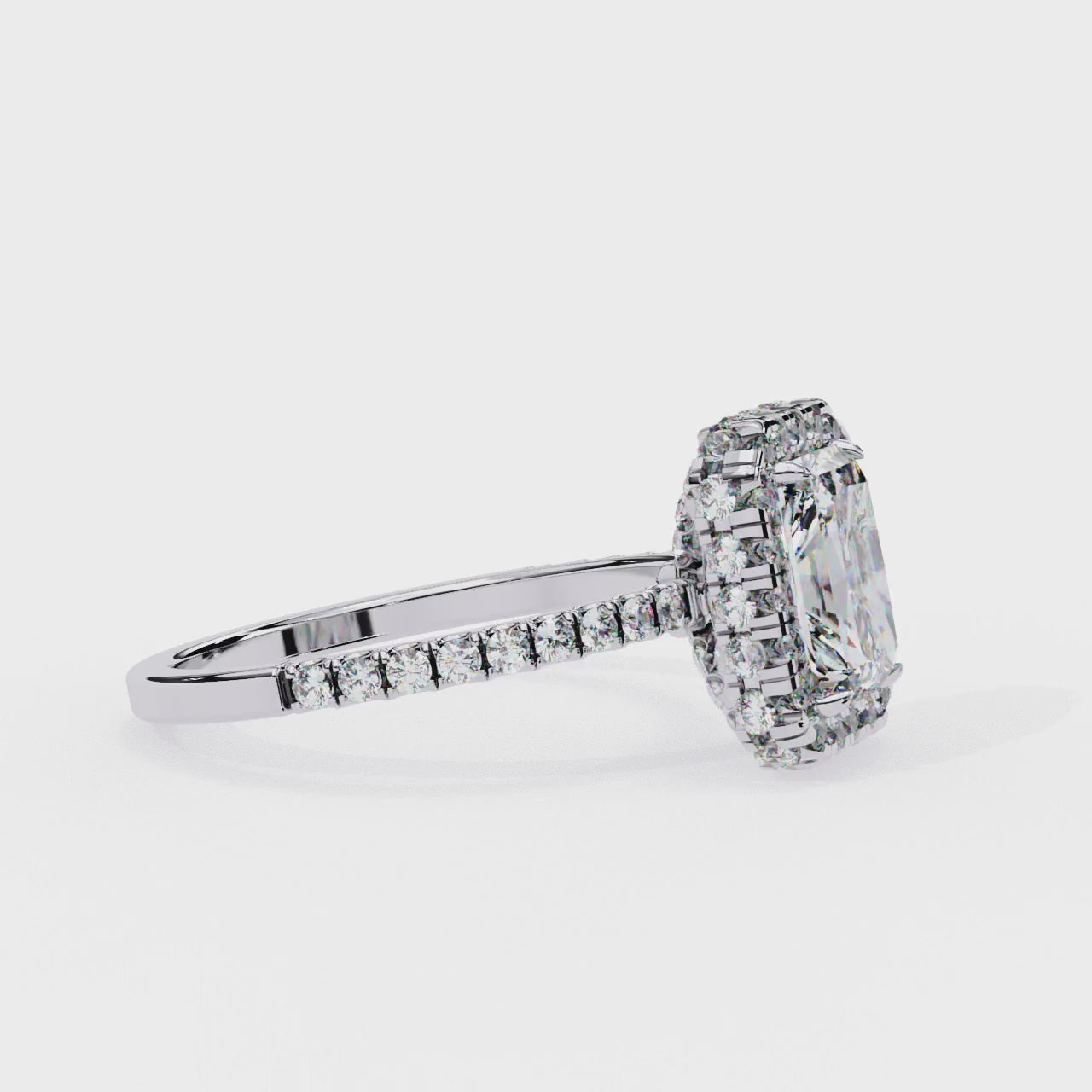 The Jannie Radiant Unique Halo Engagement Ring