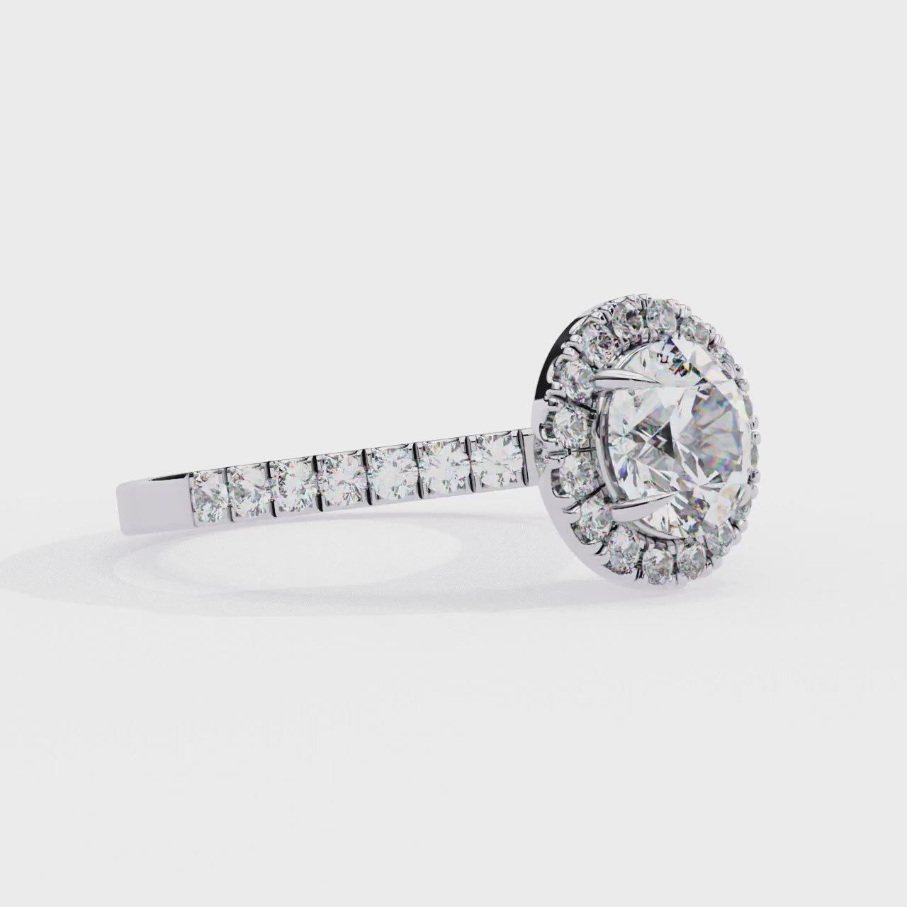 The Walter Round Cathedral Halo Engagement Ring