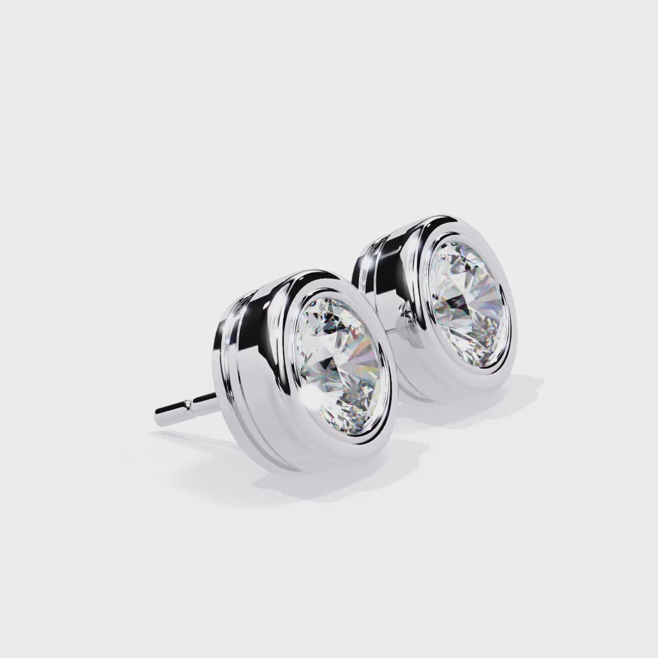 The Valerie Round Bezel Set Solitaire Stud Earrings