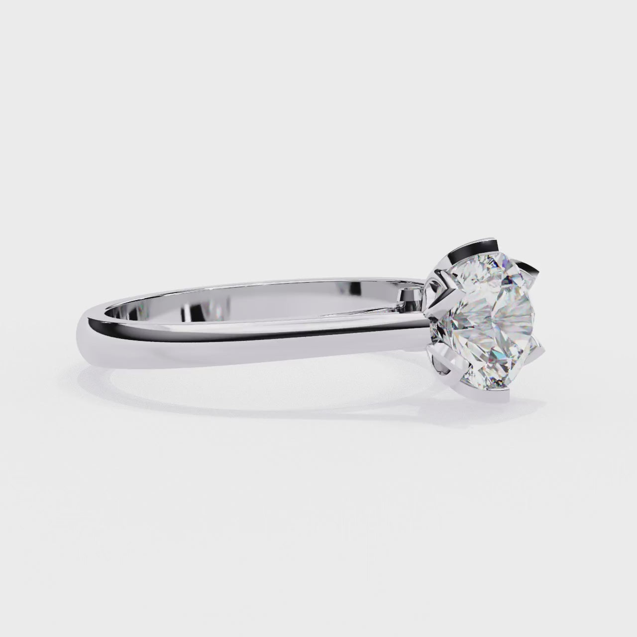 The Kevin Round Cathedral Flower Prong Engagement Ring