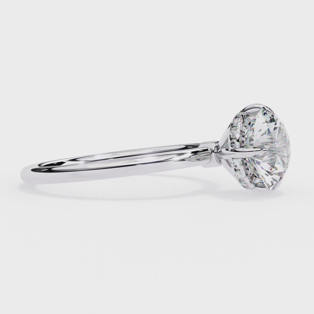 The Toney Round Hidden Halo Engagement Ring