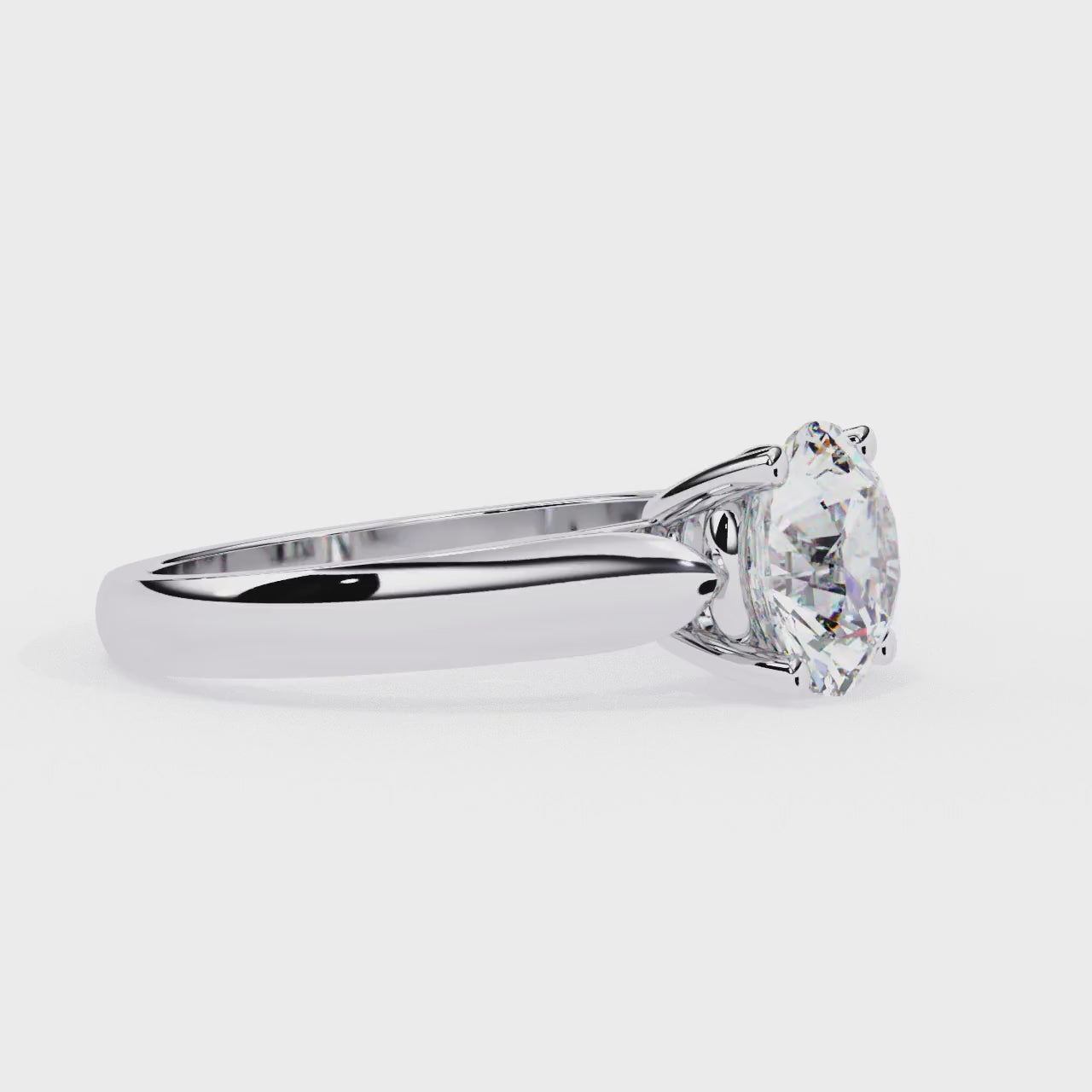 The Correy Round Solitaire Pointer Band Engagement Ring