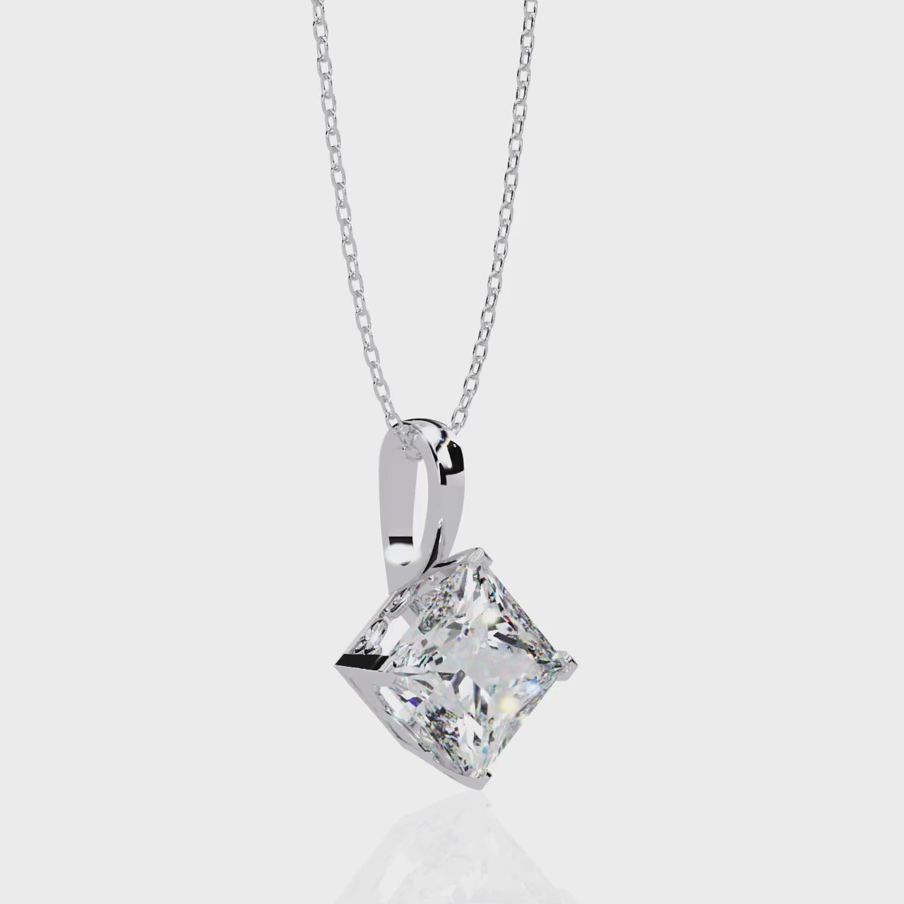 The Sophia Princess Solitaire pendant With Chain