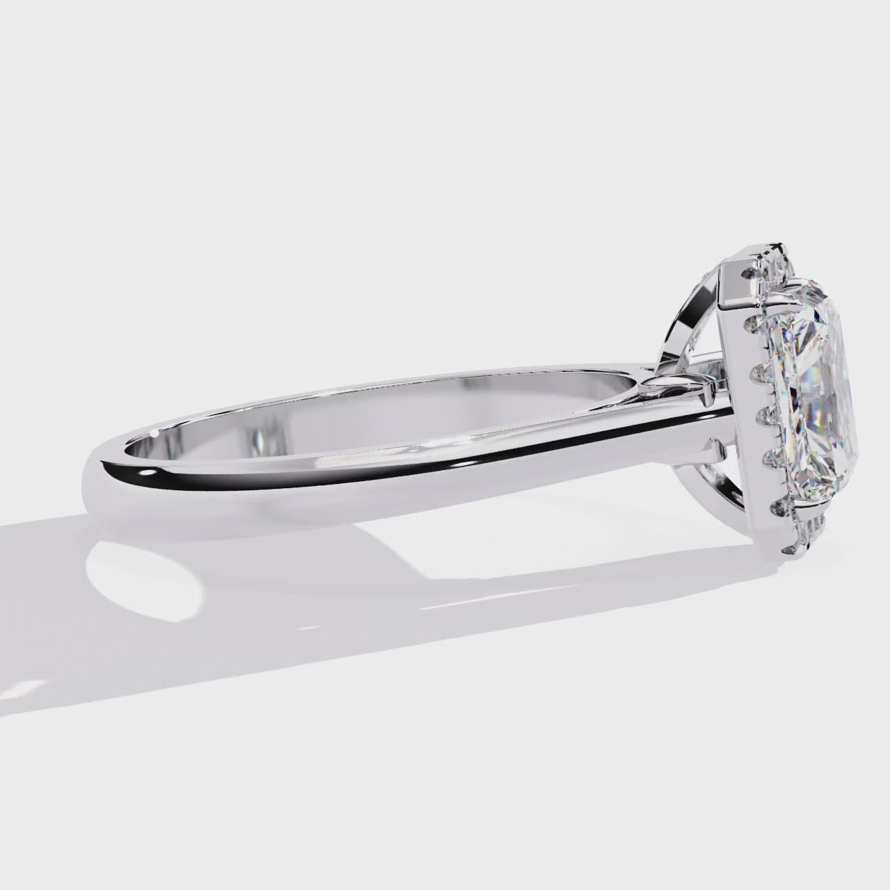 The Holli Radiant Halo with Lotus Prong Engagement Ring