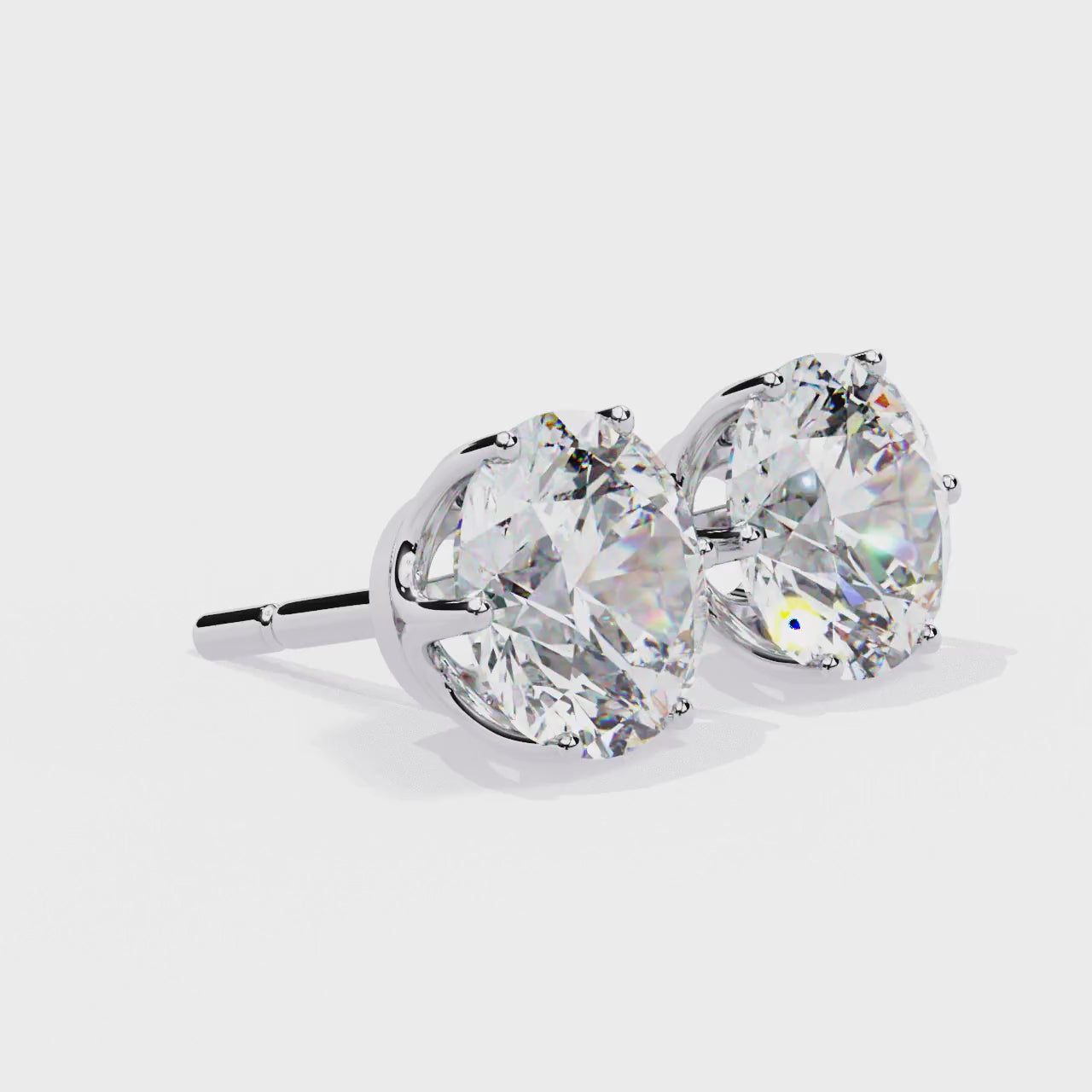 The Sabrina Round Six Prong Set Stud Earrings