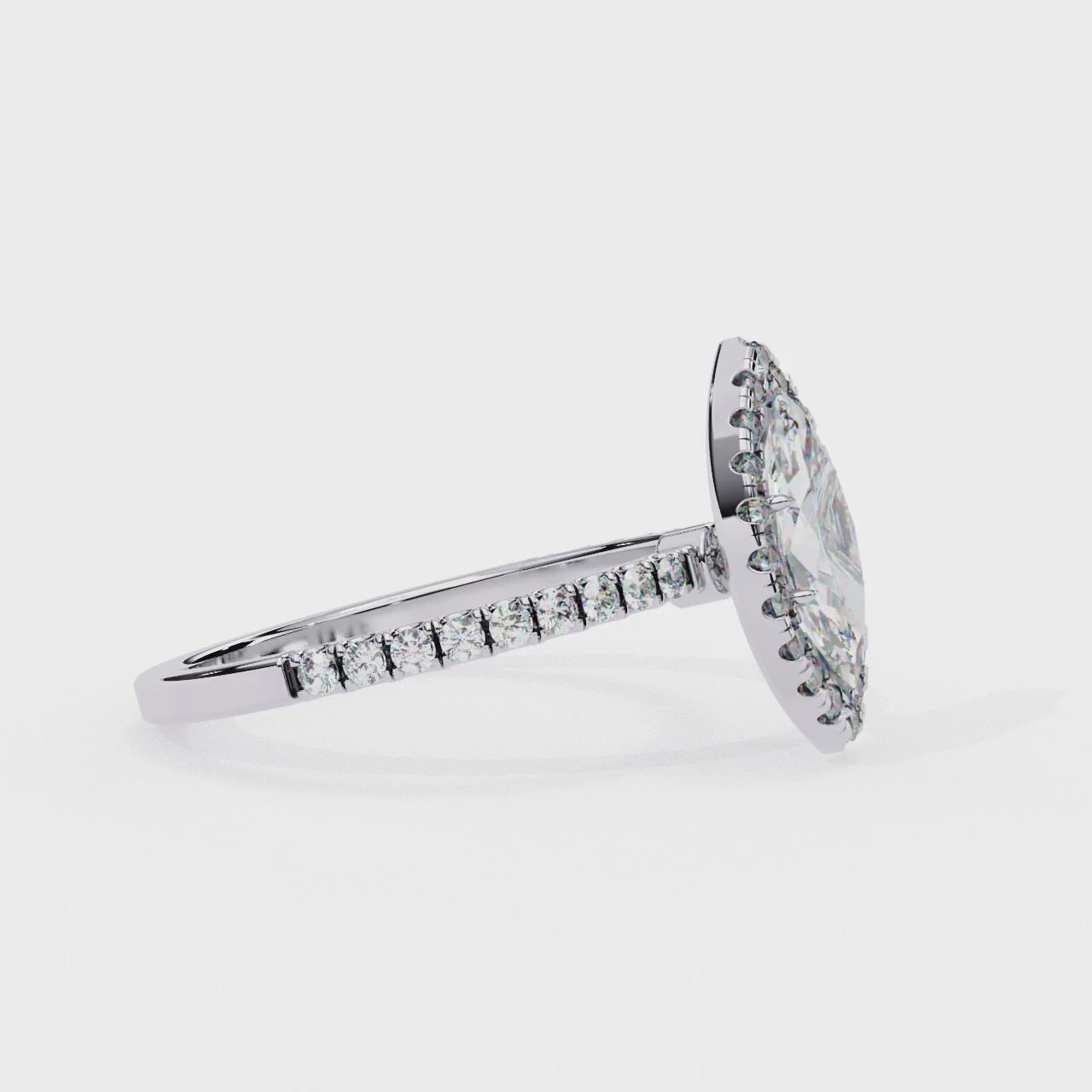 The Lorraine Marquise Halo Engagement Ring