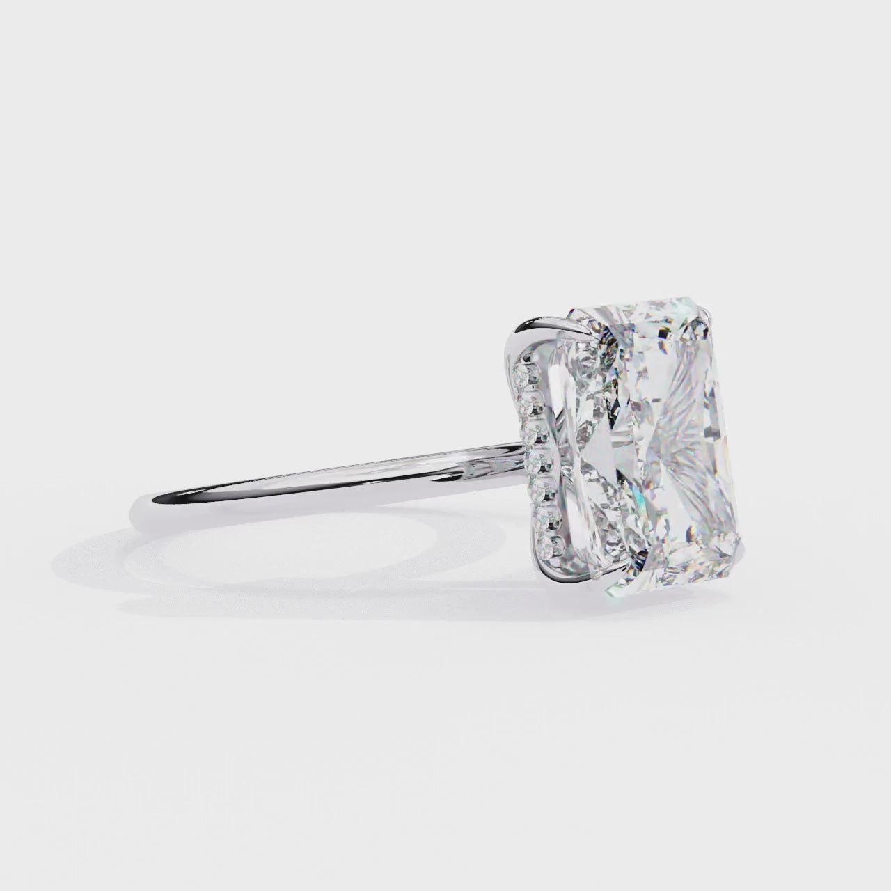 The Anthony Radiant Solitaire Hidden Halo Engagement ring