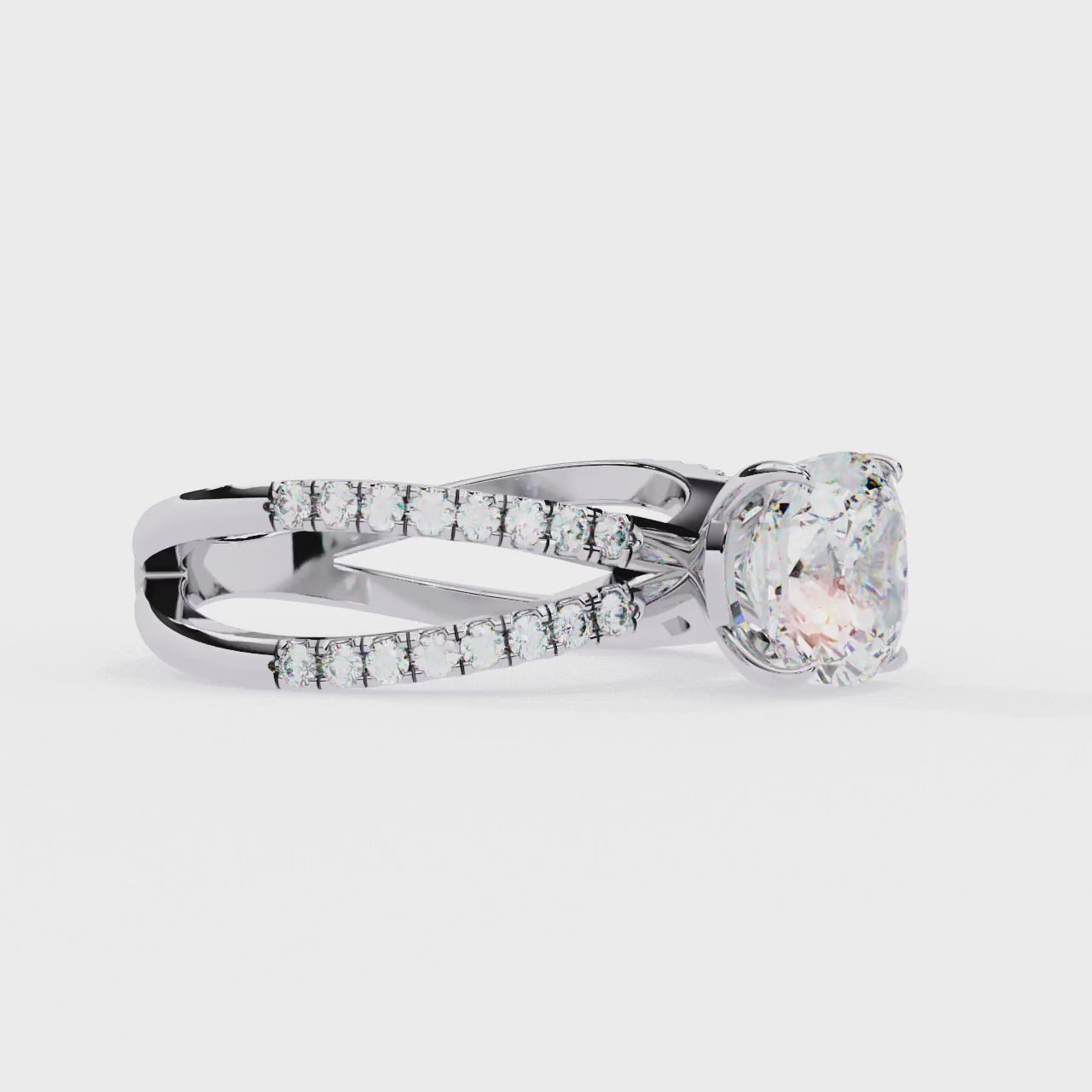 The Kolina Cushion Split Shank Engagement Ring