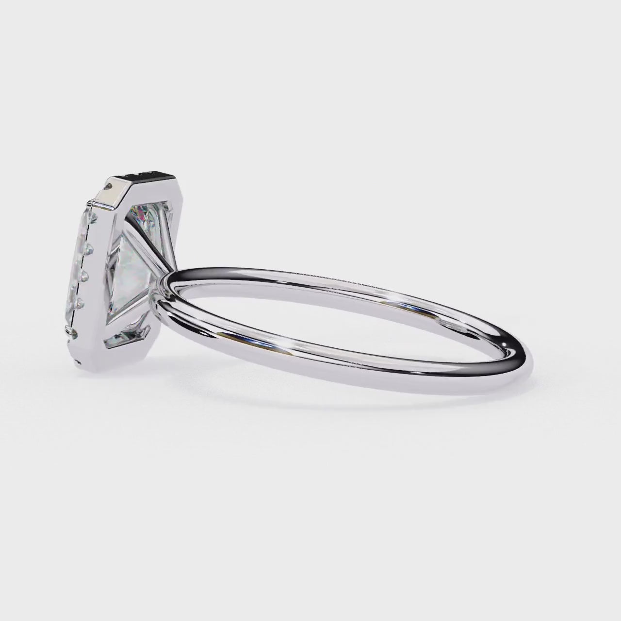 The Zachary Radiant Solitaire Halo Engagement ring