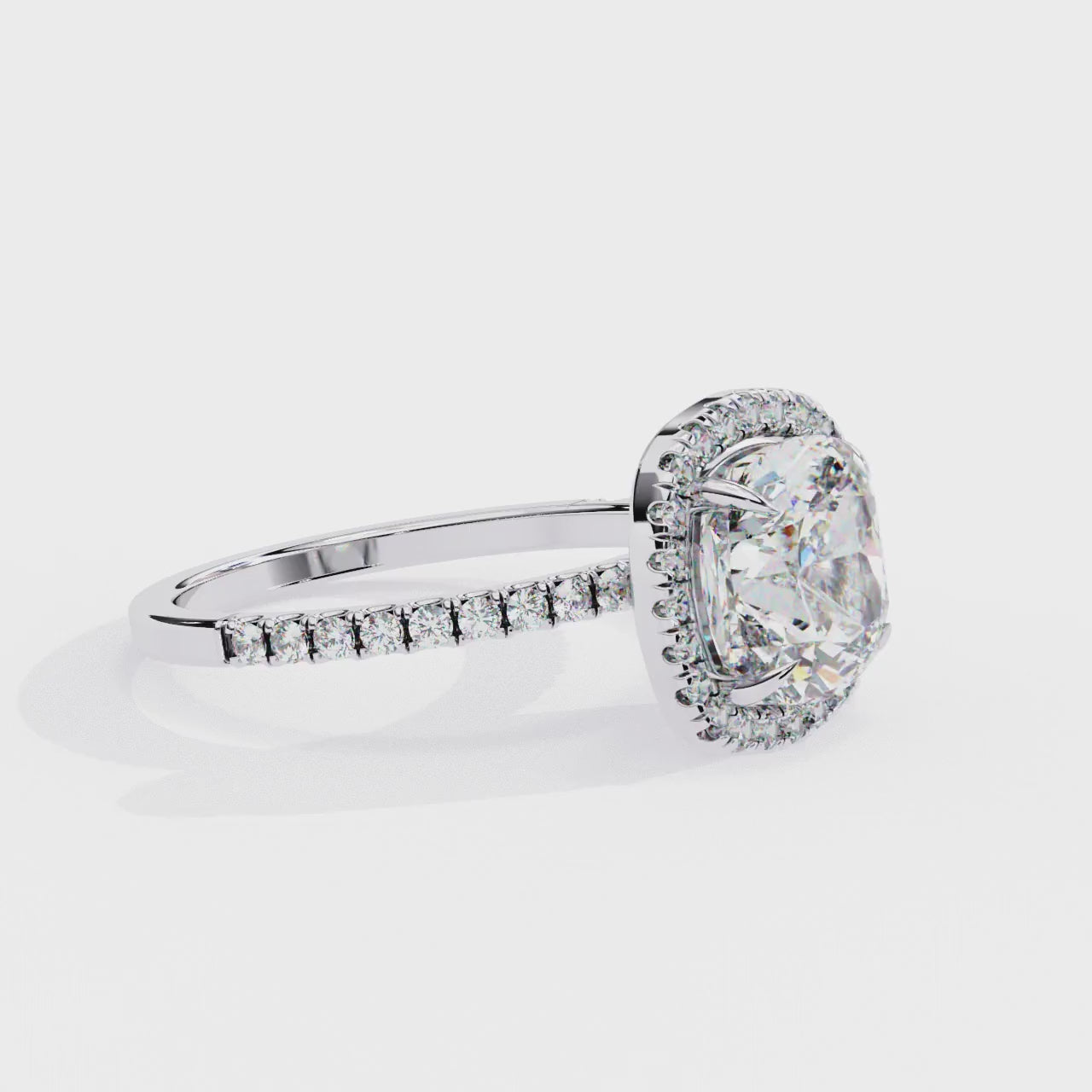 The Lorraine Cushion Halo Engagement ring