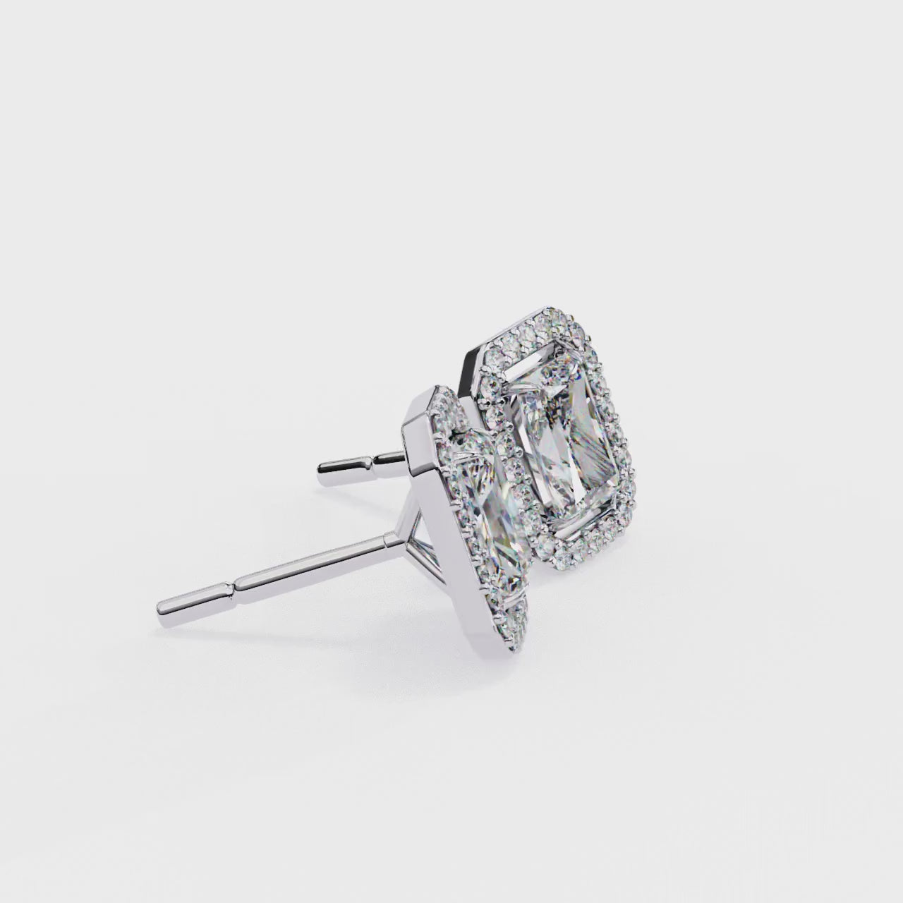 The Elijah Radiant halo Style Stud Earrings