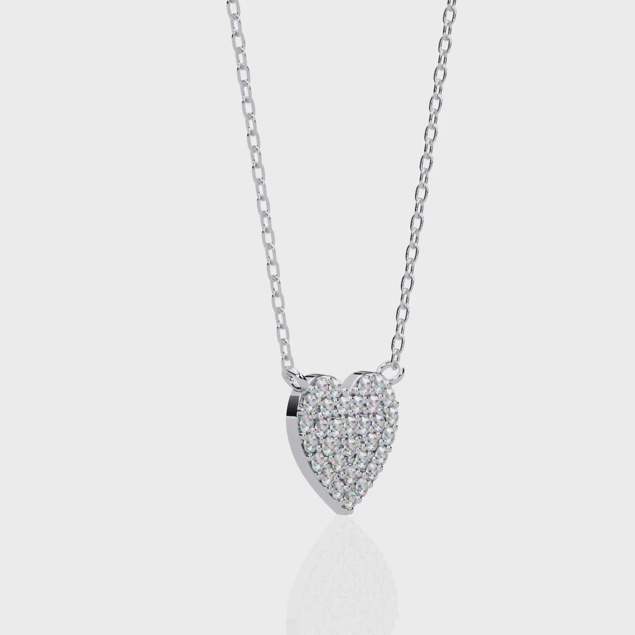 The Evelyn Heart Shape Full Diamond Pendant Necklace
